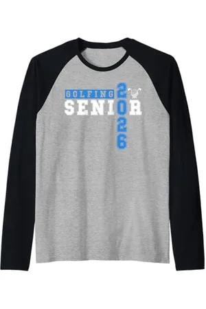 Class of 2026 Graduation Shirts Golf Senior Golf de nuit Senior 2026 Graduation 77 Manche Raglan