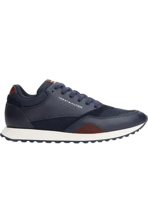 Tommy Hilfiger Baskets de Running Homme New Eva Mix Cuir, Bleu (Desert Sky), 43