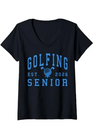 Class of 2026 Graduation Shirts Femme Golf Senior Golf de nuit Senior 2026 Graduation 80 T-Shirt avec Col en V