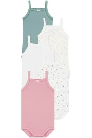Petit Bateau A0CX4 Bodies A Bretelles, , 3 Mois (Lot de 5) Bébé_Fille
