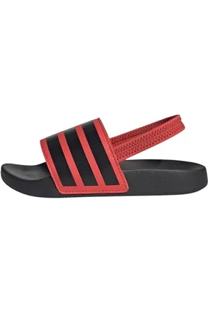 adidas Mixte Enfant Adilette ESTRAP Slides Children TOBOGGANS, Bright Red/Core Black/Core Black, 32 EU