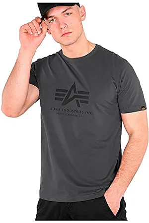 Alpha Industries Basic T-Shirt Homme - Gris (noir) - XL