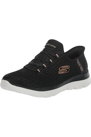 Skechers Summits Classy Night Baskets mains-libres pour femme, Noir/or rose, 8 Wide