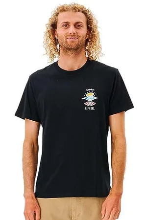 Rip Curl T-Shirt Manches Courtes The Search Icon pour Homme - Confortable et stylé - Logo saisissant - Coupe Classique - 100% Coton
