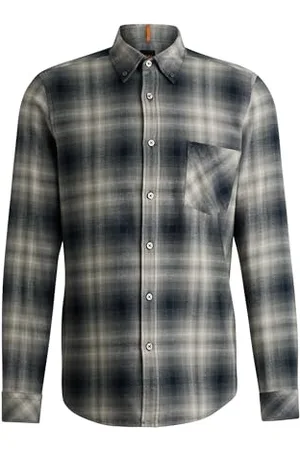 HUGO BOSS Hommes Rickert M Chemise Regular en Flanelle de Coton