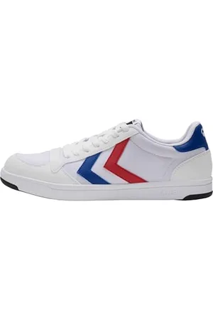 Hummel Mixte Stadil Light Canvas Basket, Blanc/Bleu/Rouge, 39 EU