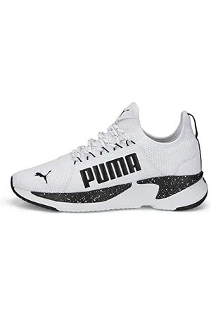 PUMA Softride Premier Chaussures de Course à Enfiler pour Homme, Blanc/Noir/Jaune, 45 EU