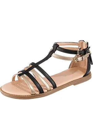Geox Fille J Sandal Karly Girl Sandales, Black/Platinum, 31 EU