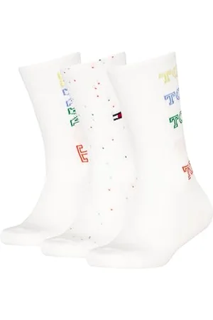 Tommy Hilfiger Multicolor Crew Sock, Blanc, 35-38 Mixte Enfant