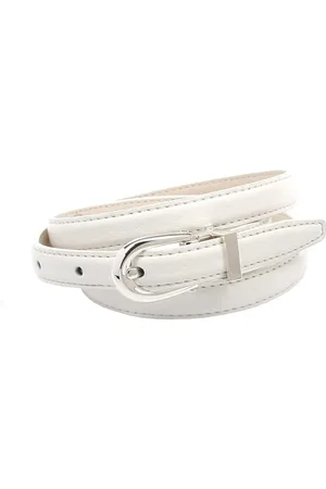 Anthoni Crown Ledergürtel in Weiß 15mm Breit W13st90 Ceinture, , 90 cm Femmes