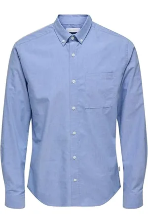 Only & Sons Chemise Oxford Homme ajustée à Manches Longues ONLY&SONS élégante Confortable Chemise Masculine, Couleurs: , Taille:L