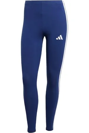 adidas Femme Essentials 3-Stripes Cotton Leggings, Dark Blue/White, XXS