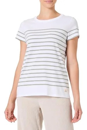 Armor.lux Marinière Etel à Manches Courtes et col Bateau en Coton léger Femme T-Shirt