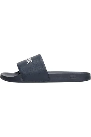 Tommy Hilfiger Claquettes Homme Print Tumble avec Logo, Bleu (Desert Sky), 39