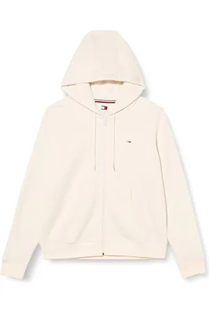 Tommy Hilfiger Sweat à Capuche Femme avec Fermeture Éclair et Capuche, Beige (Ancient White), XXS