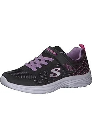 Skechers Fille Dreamy Dancer Radiant Rogue Basket, Bordure en Maille Noire et Lavande, 37 EU