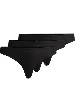 HUGO BOSS 3P Thong Micro String, Black, XXL Women