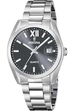Festina Montre pour Homme F20707/3 Classics Boîtier en Acier Inoxydable Gris Bracelet en Acier Inoxydable Gris