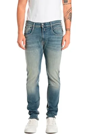 Replay Herren Jeans Anbass Slim-Fit Hyperflex mit Stretch, Bleu , 36W / 34L