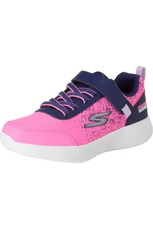 Skechers Fille Go Run 400 V14 Basket, Bleu Marine, Rose Vif, 2.5 UK Child