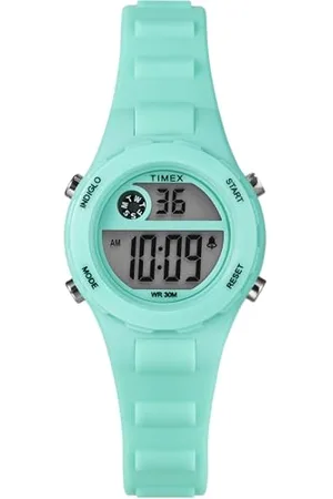Timex TW2W92600 Machines Montre Numérique pour Enfant avec Bracelet en Résine Bleue, Cadran Numérique, Boîtier 27 mm