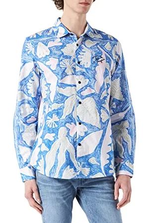 Desigual CAM_Peter Cami Shirt, Blue, XL Mens