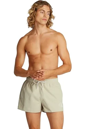 Calvin Klein Slip de Bain Homme Short Drawstring avec Cordon de Serrage, Beige (Pelican), L