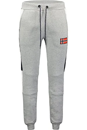 Geographical Norway Magostino Men Pantalon Jogging Style - Vetements Sport Confortable Doux - Survetement Homme Decontracte Coton - Automne Hiver Printemps Été (Gris_Clair L)