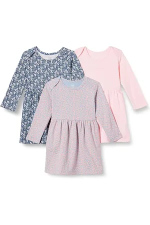 Amazon Robe en Coton à Manches Courtes Bébé Fille, Lot de 3, , 3-6 mois