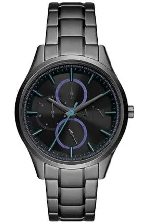 Armani Exchange Montre multifonction, en acier inoxydable, noir, pour homme, AX1878