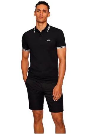 HUGO BOSS Hommes Paul Curved Polo Slim Fit en Coton Stretch à Logo incurvé