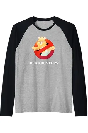Care Bears Halloween Bearbusters Retro Horror Movie Logo Manche Raglan