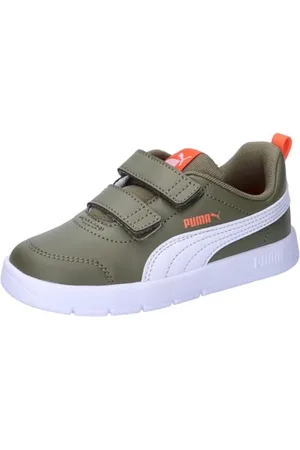 PUMA Mixte bébé Courtflex V3 V Inf Sneaker, Olive White, 21 EU