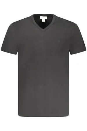 Calvin Klein T-Shirt Manches Courtes Homme Smooth Solid Tee avec Col en V, Noir (Black), L