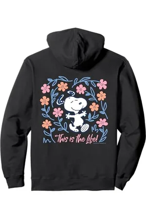 Peanuts Snoopy Bonne Vie Printemps Fleurs Été Happy Fun Nature Sweat à Capuche