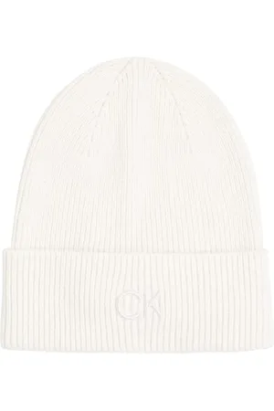 Calvin Klein Bonnet Femme Embroidery Fine Rib Beanie Chaud, , Taille Unique