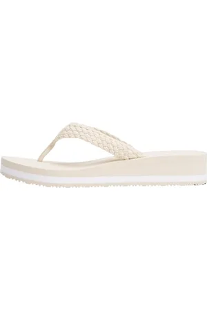 Tommy Hilfiger Femme Th Crochet Mid Beach Sandal Fw0fw08737 Tongs, Beige (Muslin), 41 EU