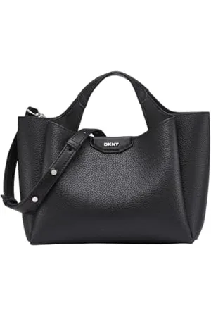 DKNY Willa Mini Satchel, 100% polyuréthane Femmes, Noir et Argent