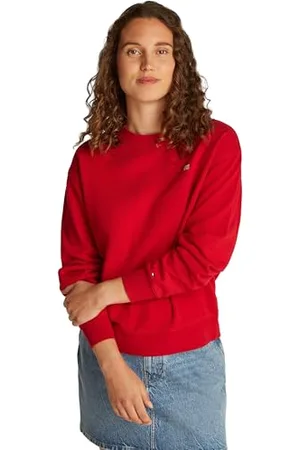 Tommy Hilfiger Sweat Femme Contrast Flag Regular Fit, Rouge (Primary Red), XXL