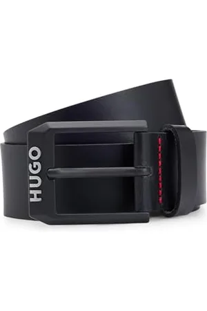 HUGO BOSS Hommes Gelio-B Sz40 Ceinture en cuir avec boucle noir mat à logo