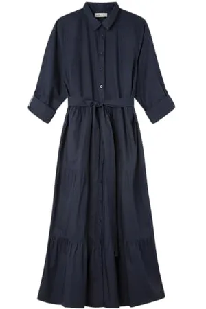 Springfield 3.fq. Vestido Midi Popelin Liso Robe décontractée, , 36 Femme