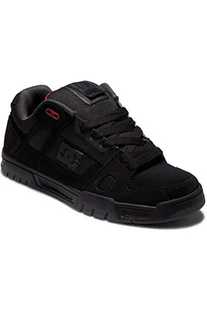Dcshoes Stag Chaussures en Cuir pour Homme Shoe, Noir/Gris/Rouge, 46.5 EU