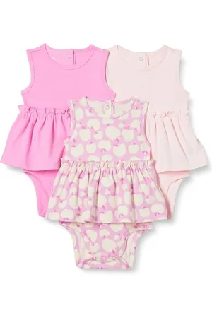 Amazon Robes Barboteuses sans Manches Bébé Fille, Lot de 3, , 0-3 mois