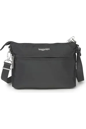Baggallini Securtex Sac à bandoulière antivol Memento – Portefeuille de voyage avec fermeture éclair – Léger et résistant à l