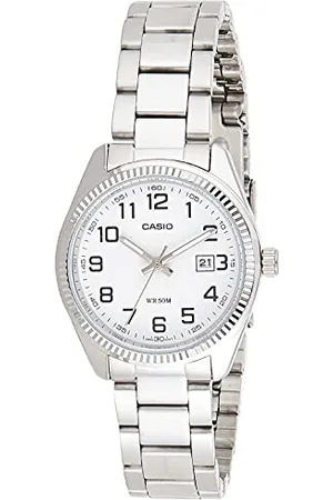Casio LTP-1302D-7B - Classic - Montre Femme - Quartz Analogique - Cadran Blanc - Bracelet Acier Gris