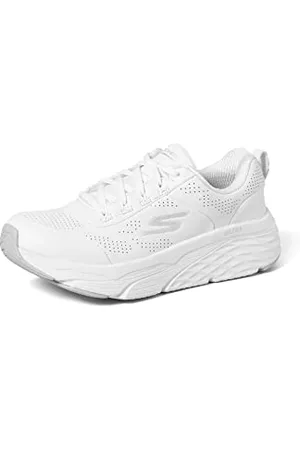 Skechers Femme Max Cushioning Elite-Step Up Baskets, Blanc (White Leather/Silver Trim WSL), 38 EU