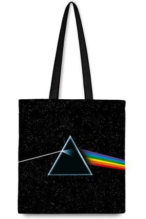 Rock Sax Pink Floyd Tote Bag - The Dark Side Of The Moon - 10oz Fair Trade, Recycled Cotton - 42cm x 37cm - Gusseted - Offical Merchandise
