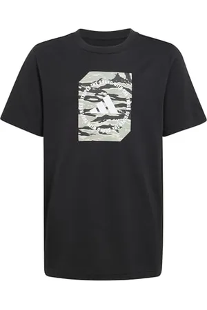 adidas Garçon Camo Box Junior Boys Tshirt, Black, 11-12 Years