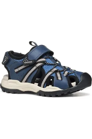 Geox J Borealis Boy B Sandale, Denim/Grey, 35 EU