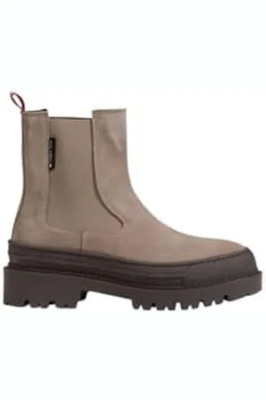 Tommy Hilfiger Femme TJW Foxing Chelsea Suede (EN0EN02631 Bottes mi-Hautes, Gris (Porcini Taupe), 41 EU